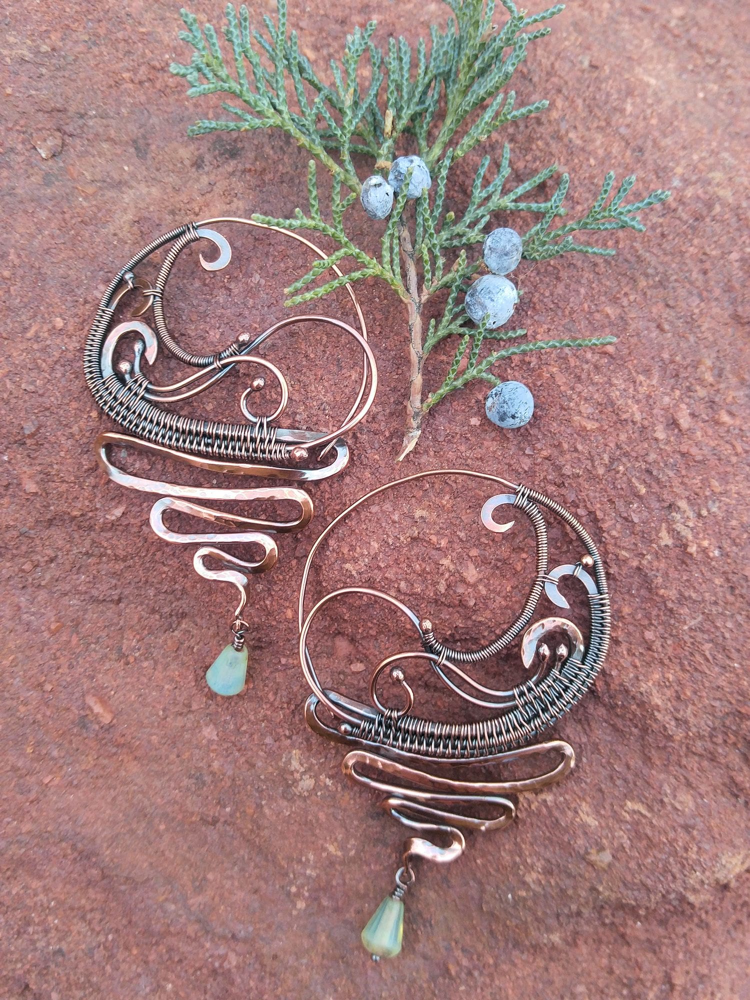 The Scribble Earrings - Design by Sarah Thompson, Fabricated by Wendi Reamy