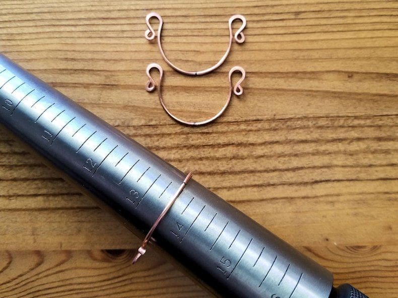 Core Wires Step 12 - Use your ring mandrel to finish forming the three 18ga core wires. The wires should look like those shown here when finished.