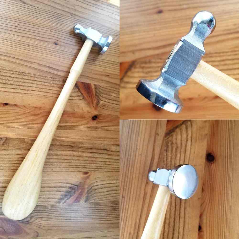 The Chasing Hammer has one slightly convex face that allows you to "chase" your wire into shape. The other face is a small ball, which allows you to texture the surface of your wire.