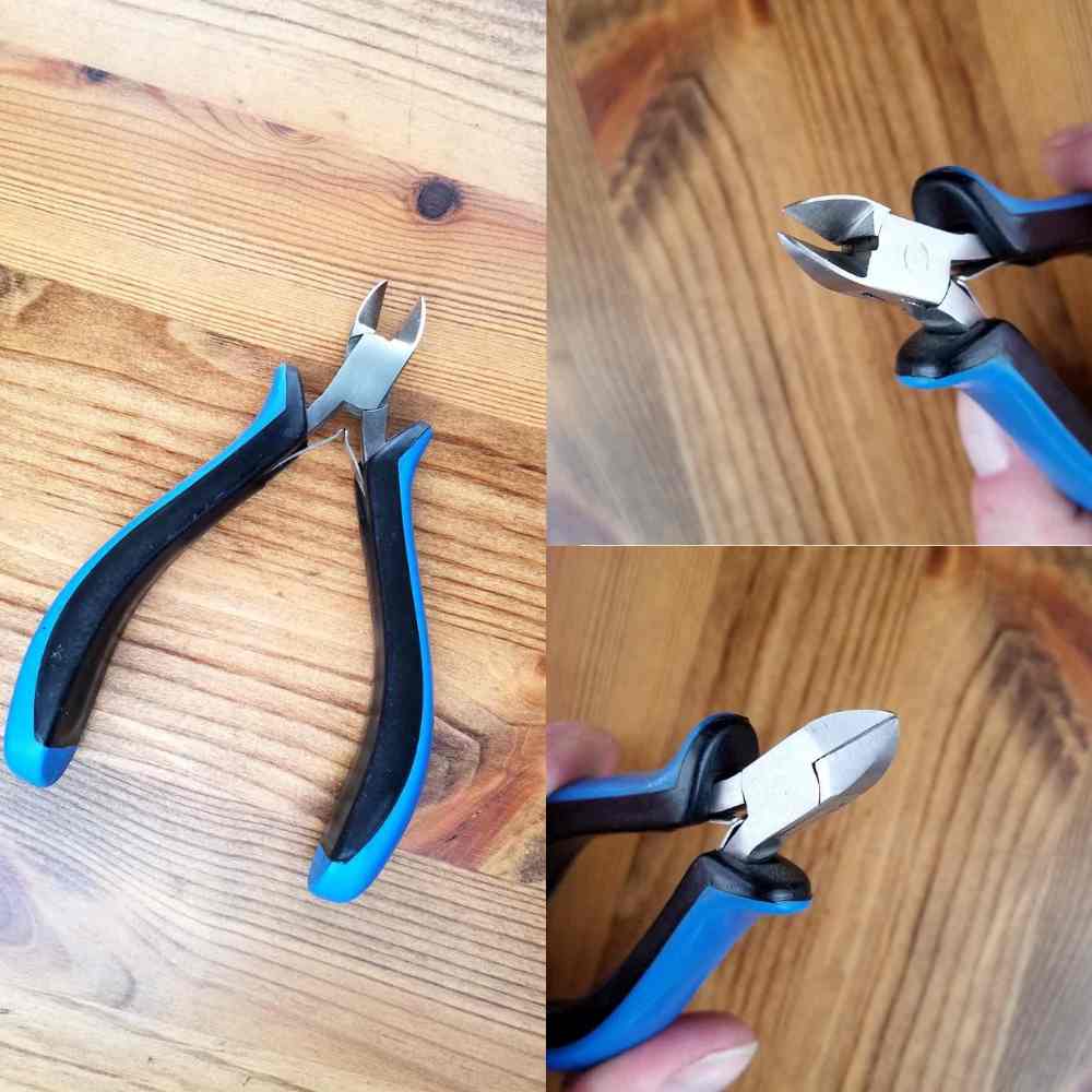Wire cutters have the most literal name of all the tools in this list. They're used exclusively for cutting wire. They have short pointy jaws that are concave on one face and flat on the other.