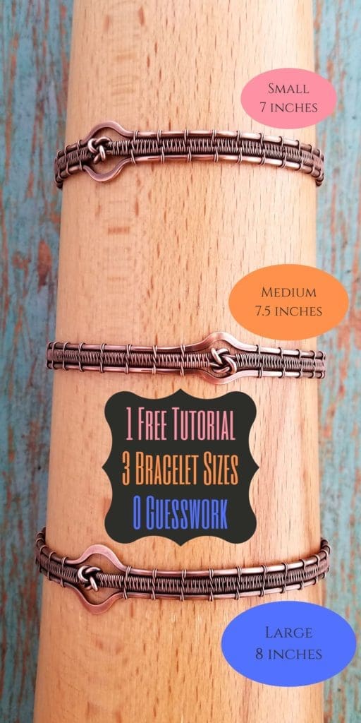 The Lover's Knot Bracelet Tutorial includes directions for making this bracelet in three standard sizes (Small, Medium, and Large). Also included are instructions for customizing this bracelet to fit any size wrist.