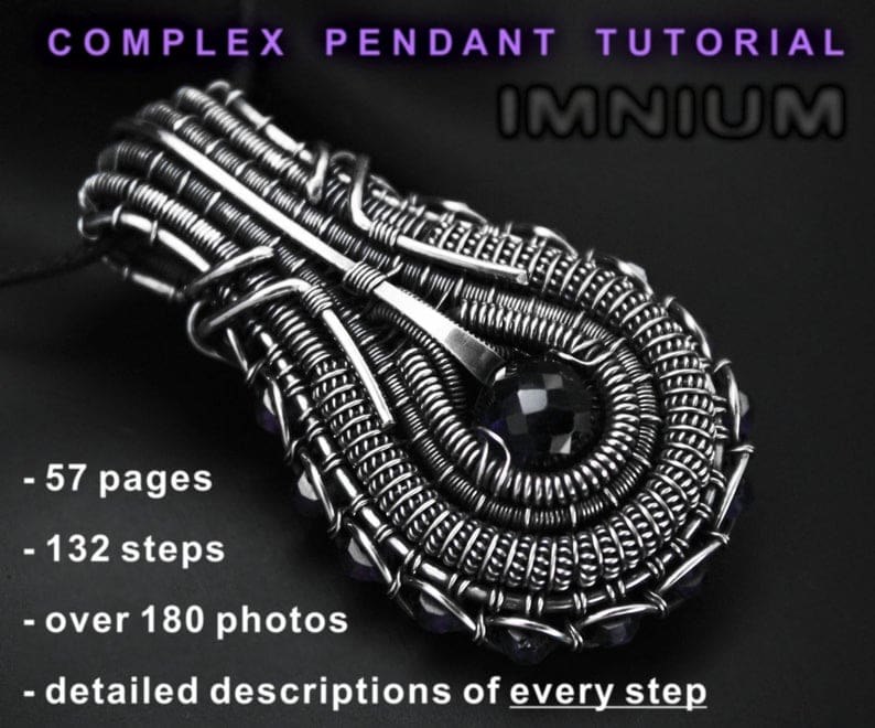 The Complex Pendant Tutorial by IMNIUM. Design by Ivona Posavi Pšak. This intermediate wire weaving tutorial is available in Ivona's Etsy shop, IMNIUM.