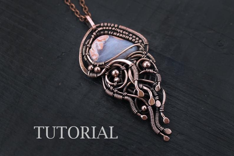 The Jellyfish Wire Wrapping Tutorial by Lena Sinelnik Art. This beginner-friendly tutorial is available for sale in Elena's Etsy Shop, Lena Sinelnik Art.