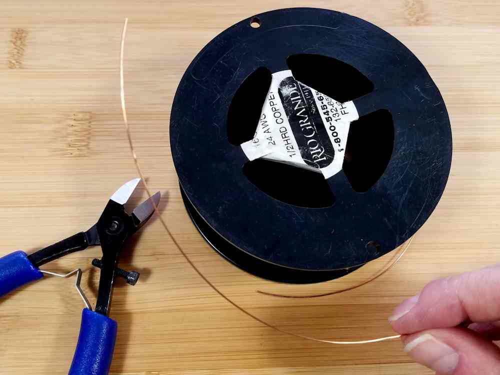 Step 6 - Cut a piece of 24ga half-hard wire six inches long.