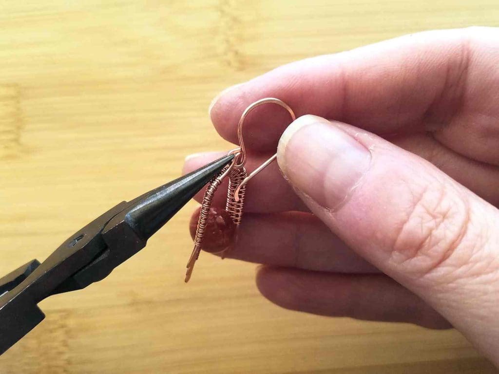 Step 12 - Attach the ear wire to the peak of Wire 3, as shown.