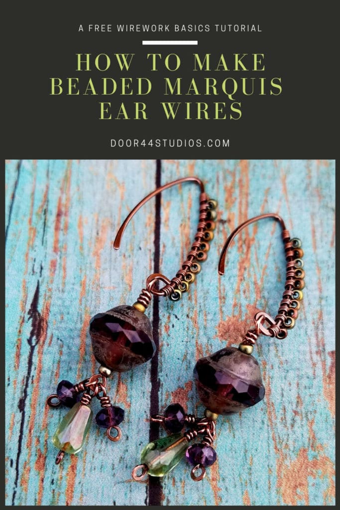 Welcome to Part 3 of my Marquis Earring Series! In the past three weeks, we learned to make Marquis ear wires from scratch. Then we learned to create fun beaded tassels for those ear wires. Finally, in this week's post, we're going to learn to embellish ear wires (or any wire component) with beads. This technique is super easy to master, and it adds so much texture and color to basic jewelry findings. Let's make something beautiful together!