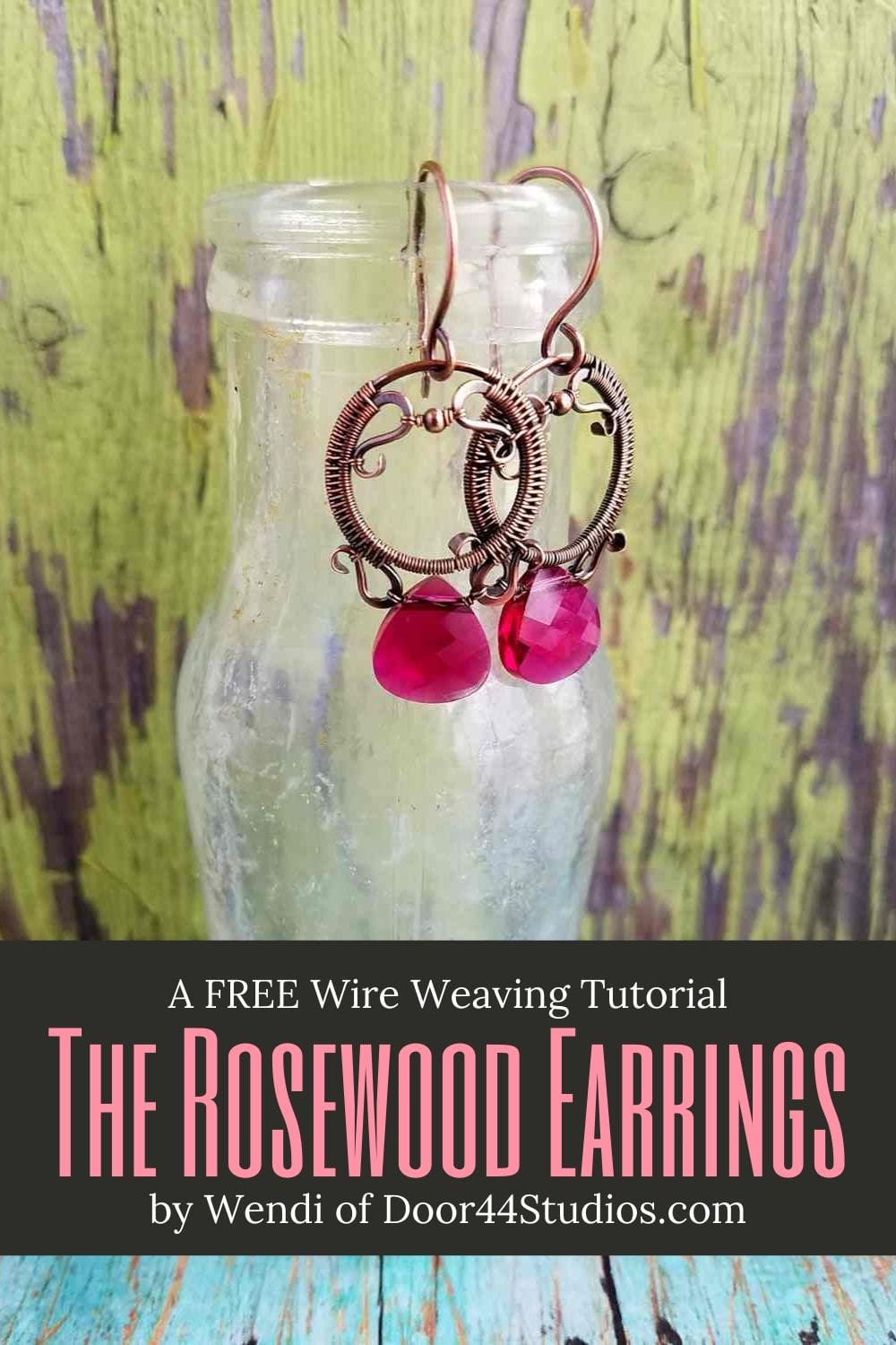 Would you like to learn the art of wire weaving? The free Rosewood Earrings tutorial is both fun and challenging for beginners. And you'll have an elegant pair of earrings to show off when you're done. 