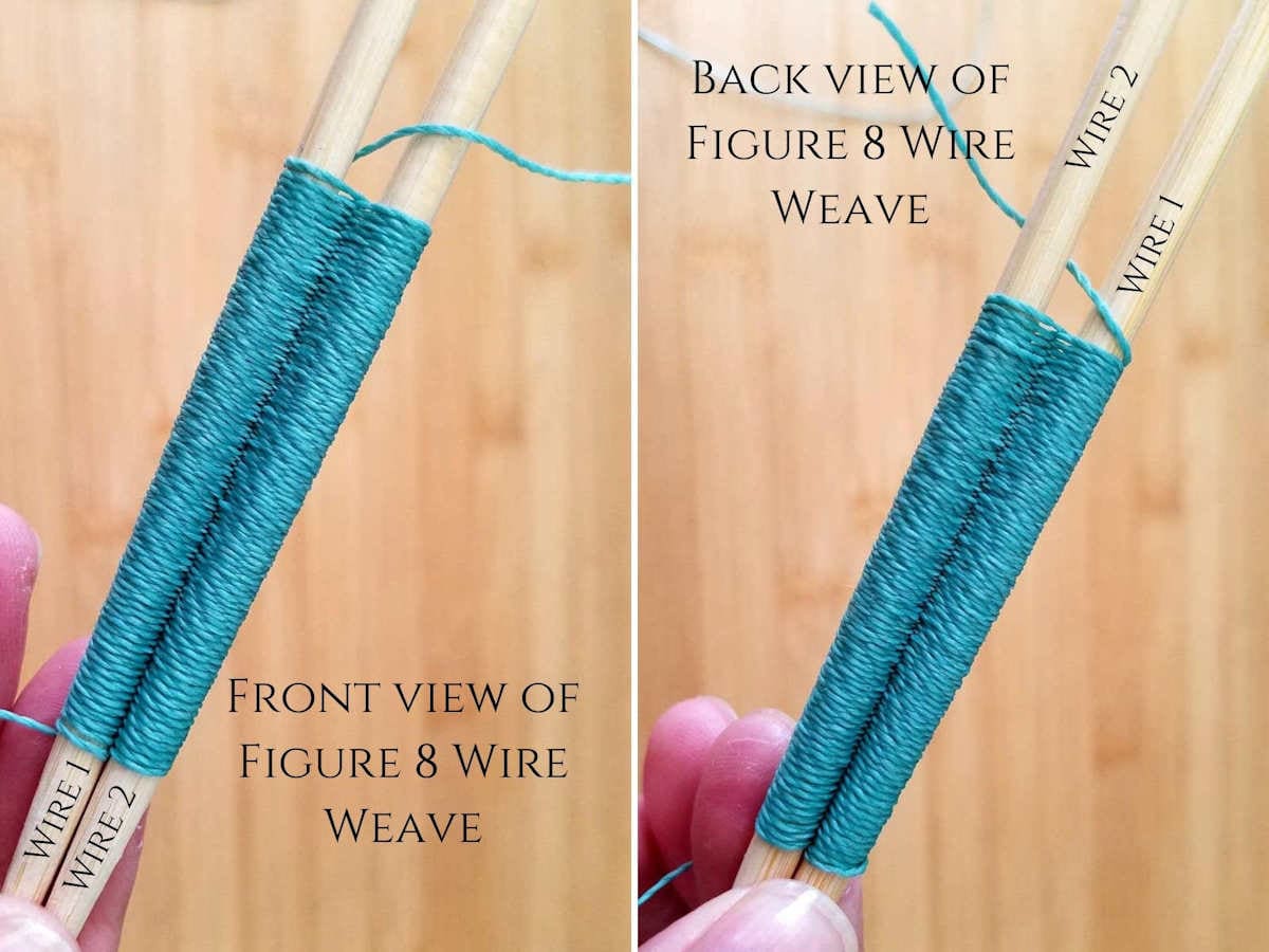 This image shows a comparison of the front and back surfaces of the Figure 8 wire weave. Visually, the differences are almost indistinguishable. 