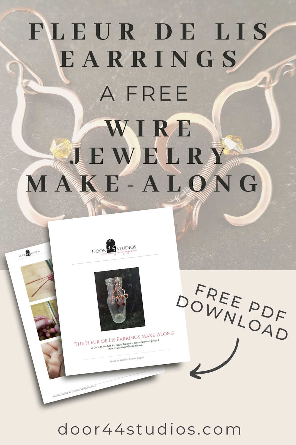 Learn to make the Fleur-de-Lis earrings with this video-guided wire jewelry make-along, which includes a free downloadable PDF tutorial.