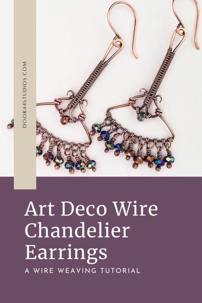 Art Deco Wire Chandelier Earrings - Pinterest Image 001