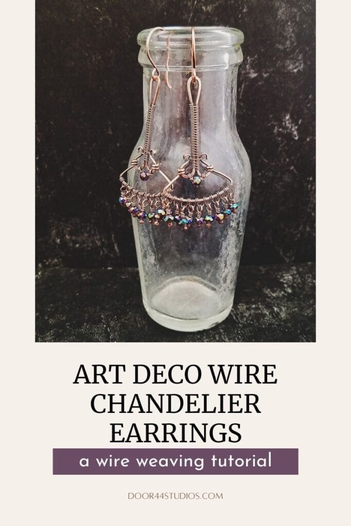 Art Deco Wire Chandelier Earrings - Pinterest Image 002