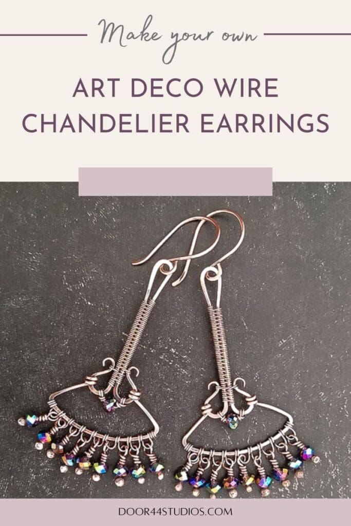Art Deco Wire Chandelier Earrings - Pinterest Image 003