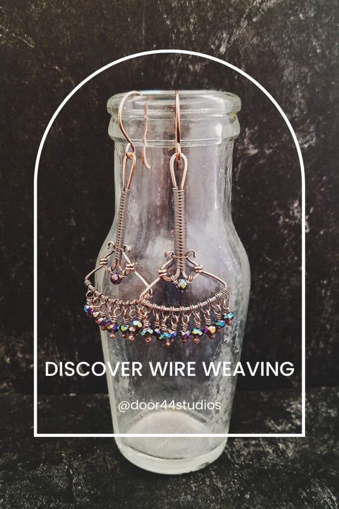 Art Deco Wire Chandelier Earrings - Pinterest Image 005