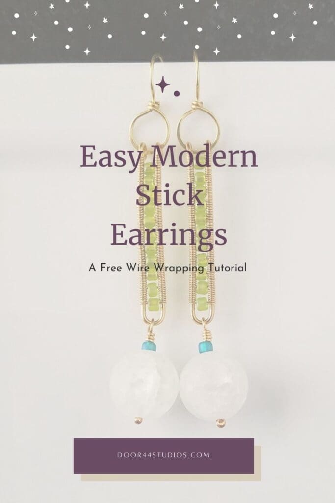 Modern Stick Earrings Tutorial - Pinnable Image