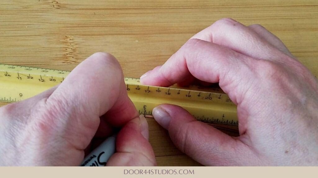 Measuring and marking the wires to prep for shaping