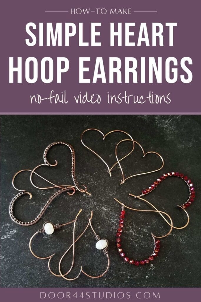 Simple Heart Hoop Earrings Tutorial - PIN004