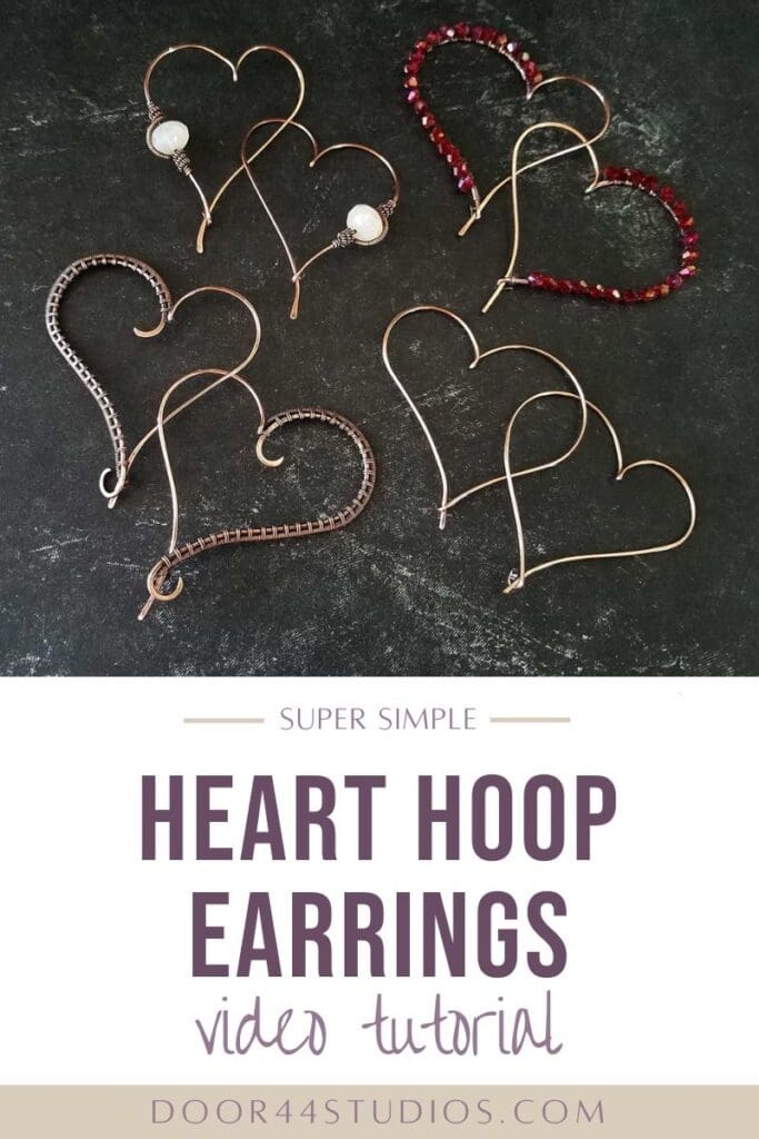 Simple Heart Hoop Earrings Tutorial - PIN005